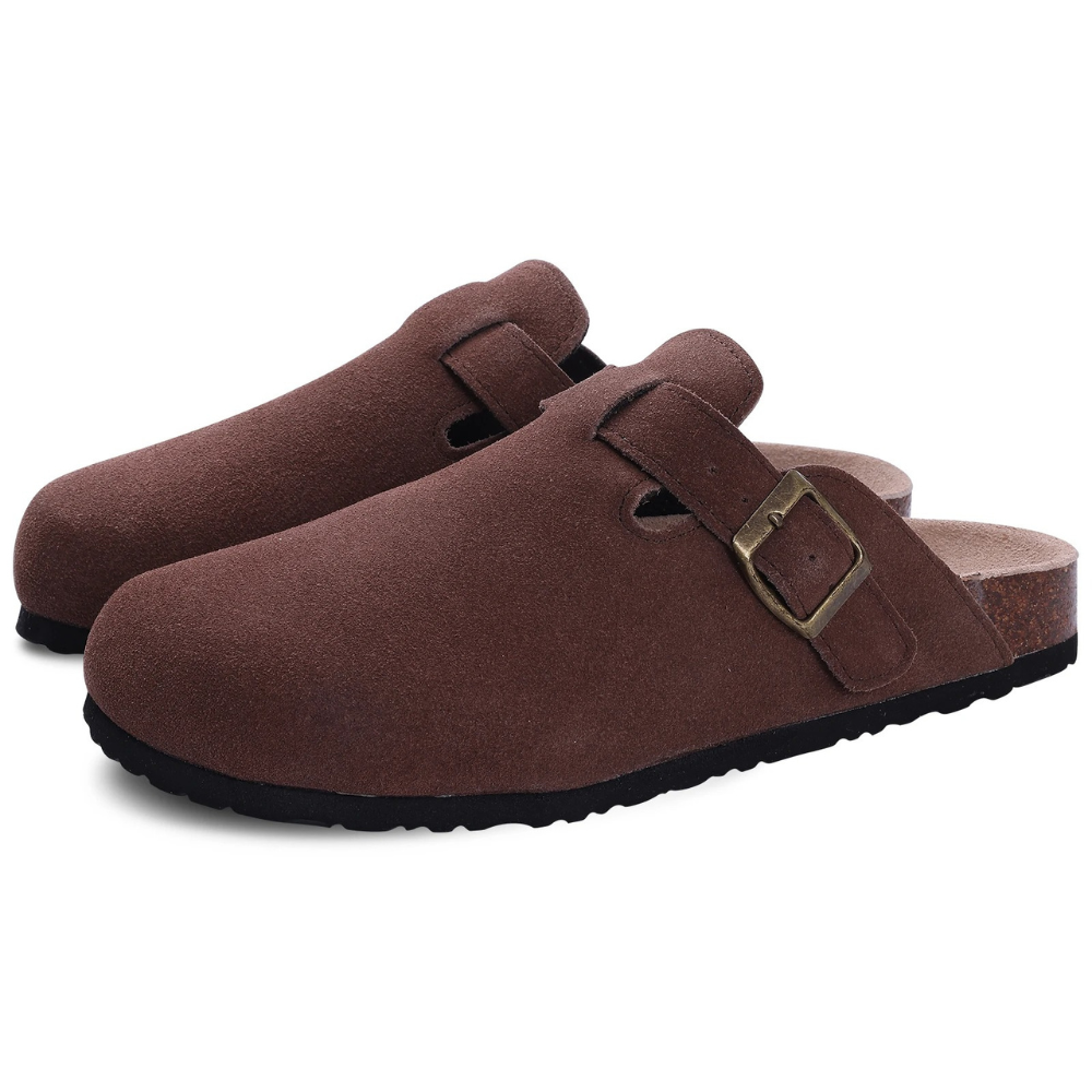 Queniva - Comfortable Suede and Cork Slippers for Indoor and Outdoor Use