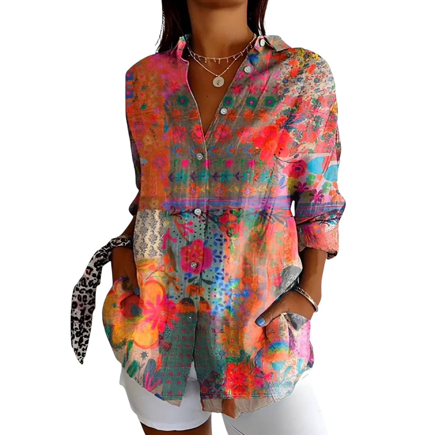 Zinnia - Elegant Floral Print Blouse for Timeless Style
