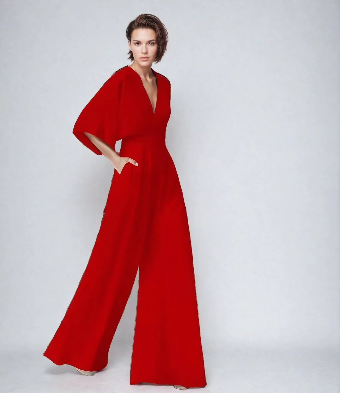 Destiny - Fluid Butterfly Sleeve Jumpsuit For Events