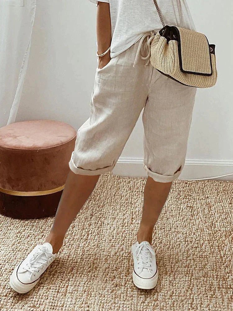 Kalani - Womens Cotton Linen Shorts Breathable Comfort