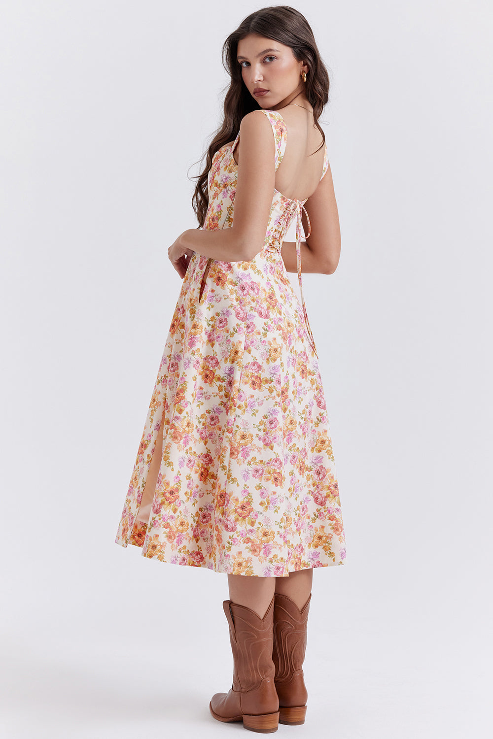 Brigid - Women's Floral Midi Summer Dress for Casual Outings