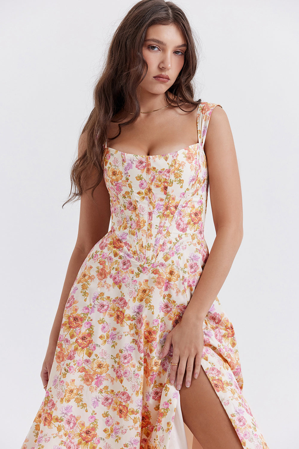 Brigid - Women's Floral Midi Summer Dress for Casual Outings