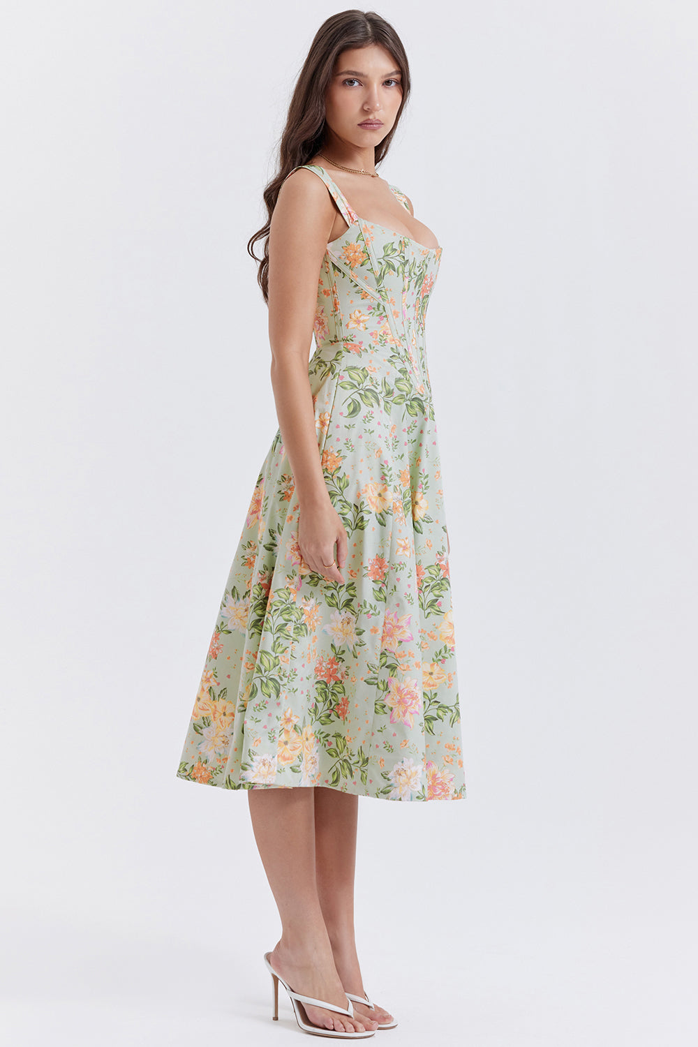 Brigid - Women's Floral Midi Summer Dress for Casual Outings