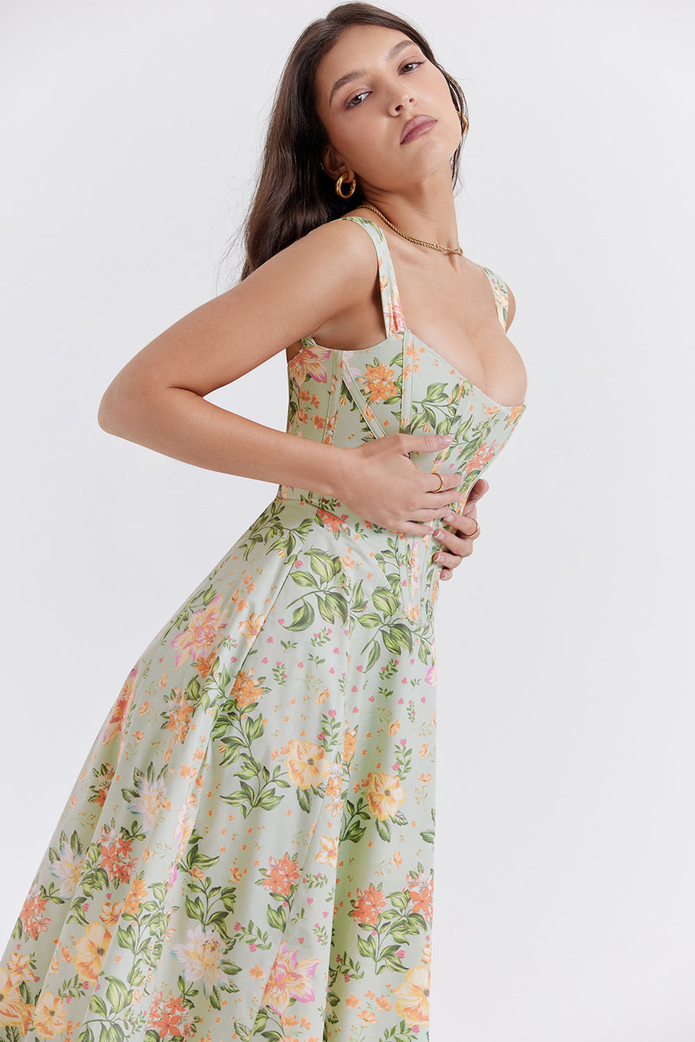 Brigid - Women's Floral Midi Summer Dress for Casual Outings