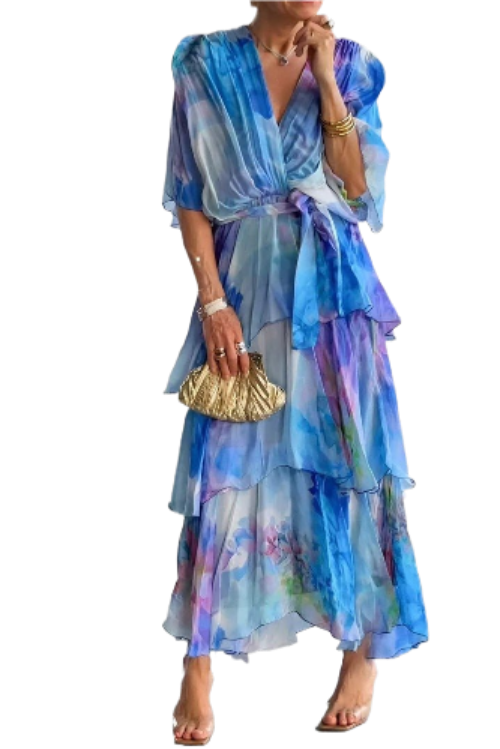 Maelis - Chic Elegant Multi-Colour Maxi Dress for Summer Elegance