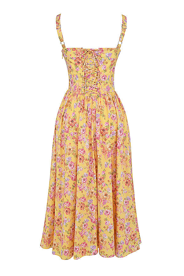 Brigid - Women's Floral Midi Summer Dress for Casual Outings