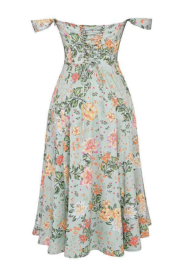 Brigid - Women's Floral Midi Summer Dress for Casual Outings