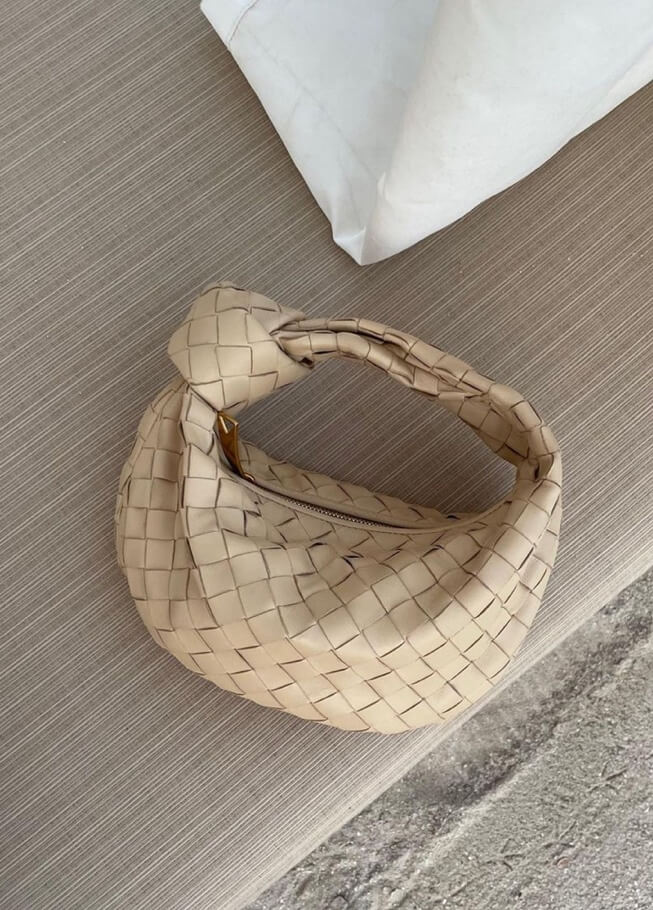 Trisha - Vegan Leather Woven Shoulder Bag Handbag For Everyday Use