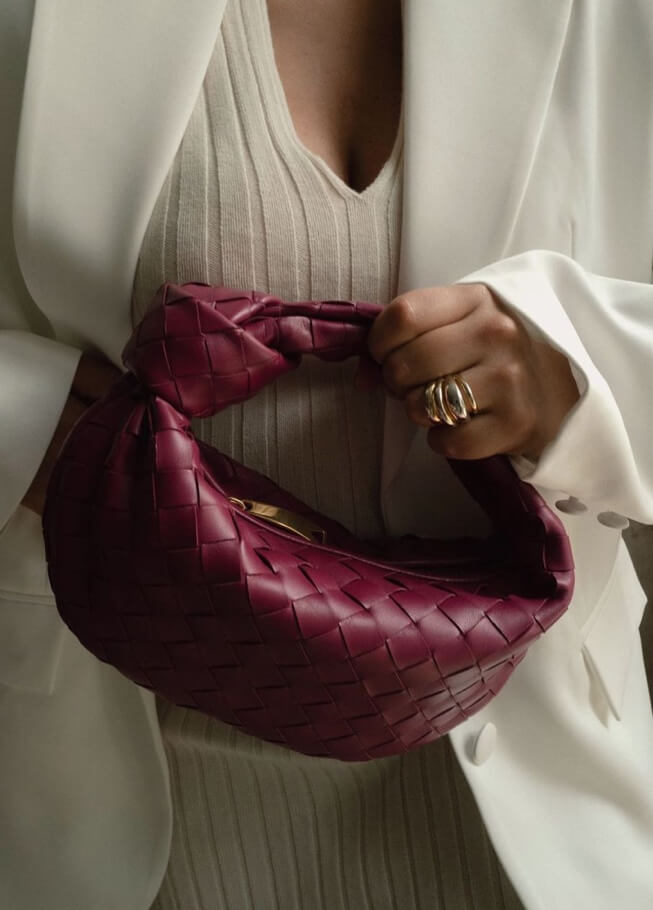 Trisha - Vegan Leather Woven Shoulder Bag Handbag For Everyday Use