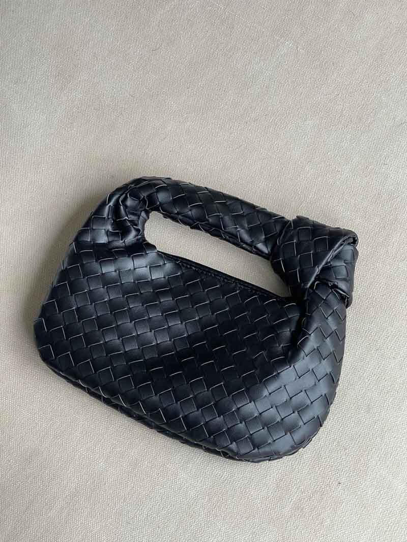 Trisha - Vegan Leather Woven Shoulder Bag Handbag For Everyday Use