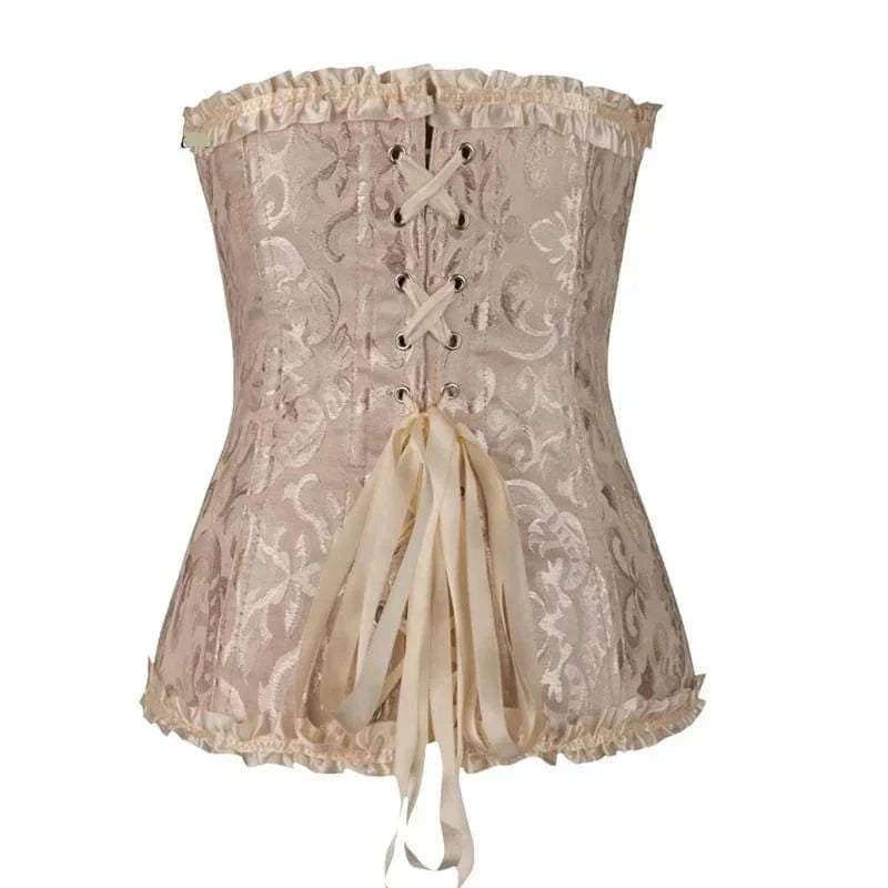 Corinne - Elegant Lace Corset with Floral Pattern and Adjustable Fit