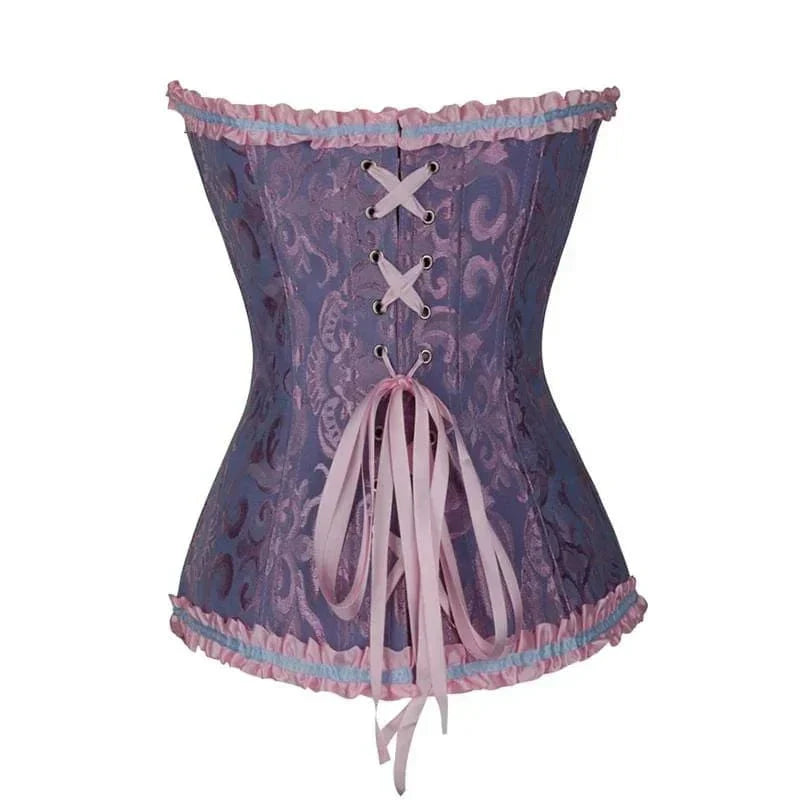 Corinne - Elegant Lace Corset with Floral Pattern and Adjustable Fit