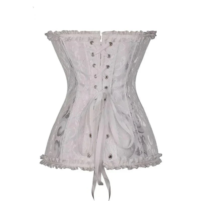 Corinne - Elegant Lace Corset with Floral Pattern and Adjustable Fit