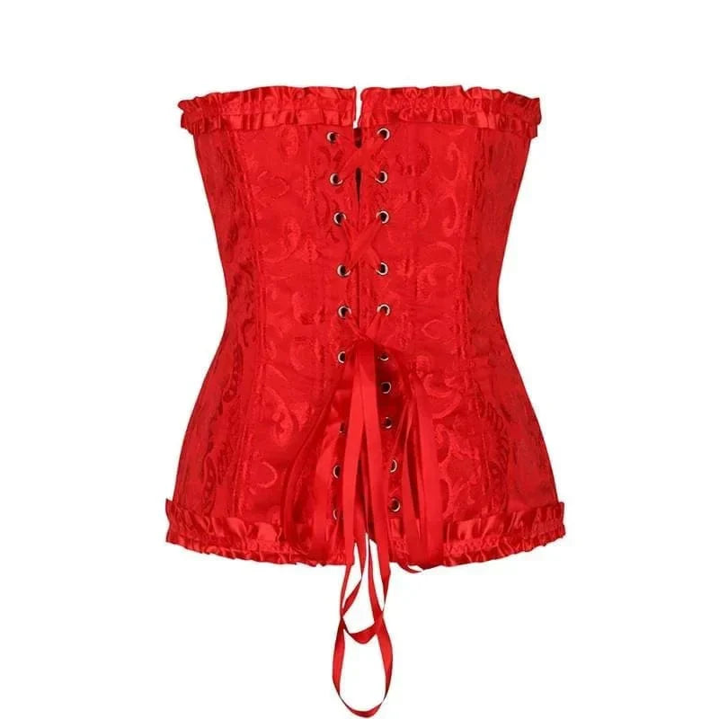 Corinne - Elegant Lace Corset with Floral Pattern and Adjustable Fit