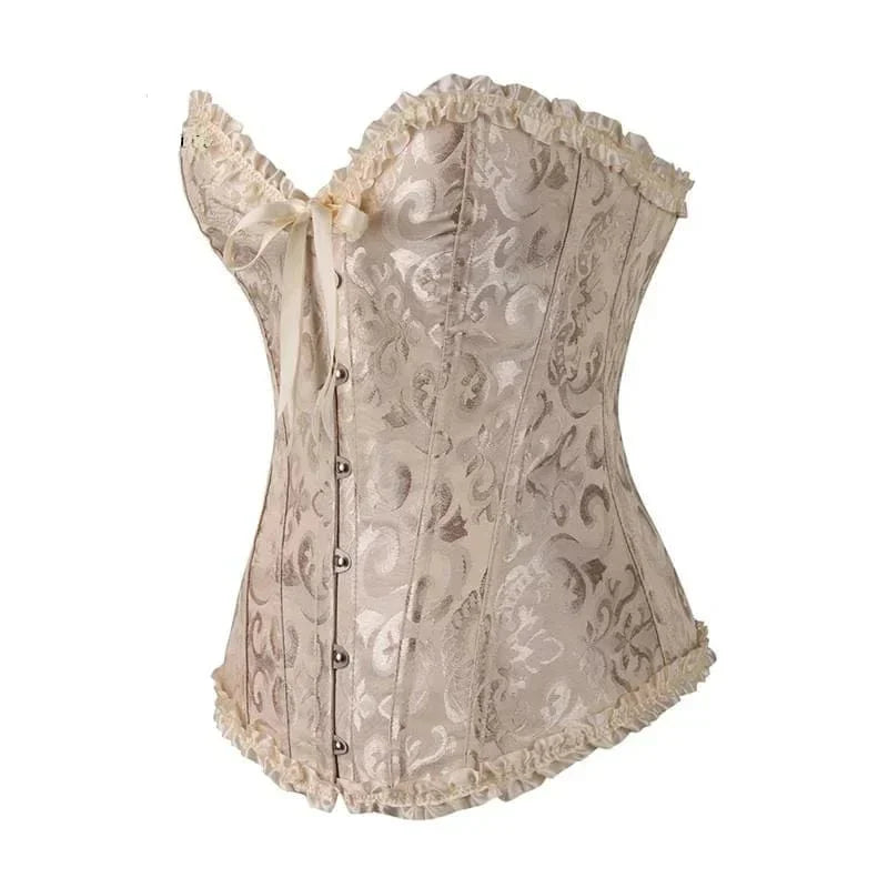 Corinne - Elegant Lace Corset with Floral Pattern and Adjustable Fit