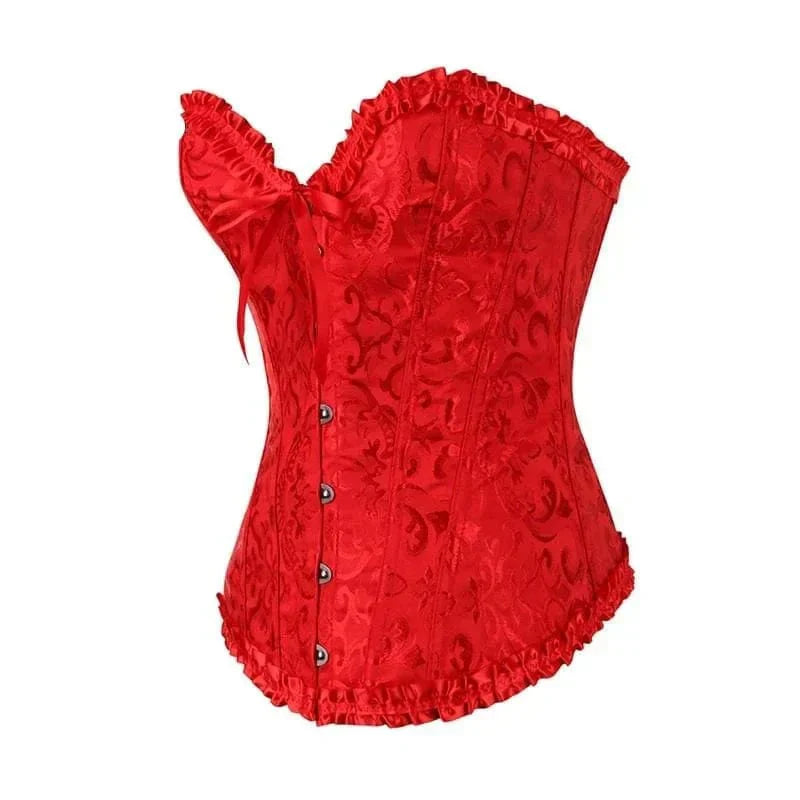 Corinne - Elegant Lace Corset with Floral Pattern and Adjustable Fit