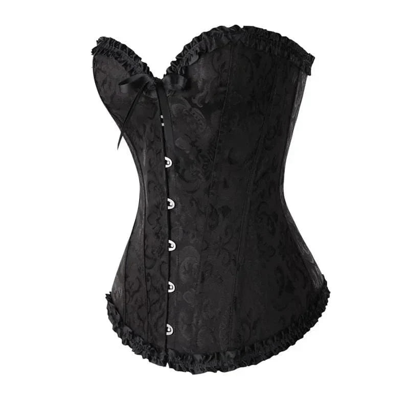 Corinne - Elegant Lace Corset with Floral Pattern and Adjustable Fit