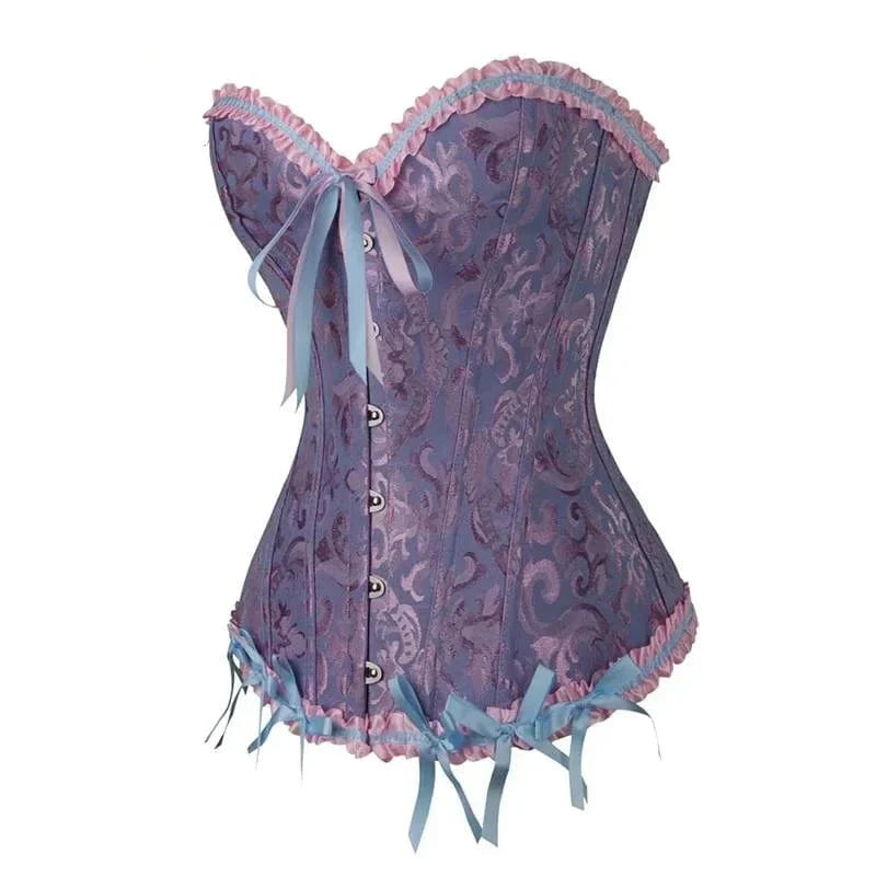 Corinne - Elegant Lace Corset with Floral Pattern and Adjustable Fit
