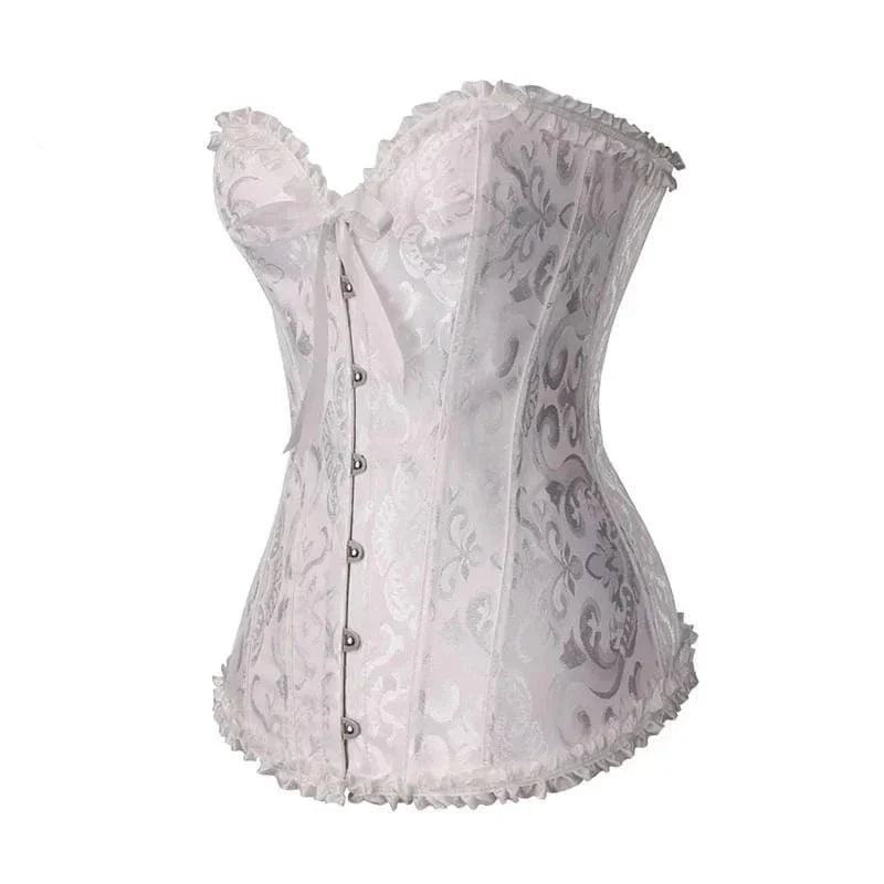 Corinne - Elegant Lace Corset with Floral Pattern and Adjustable Fit