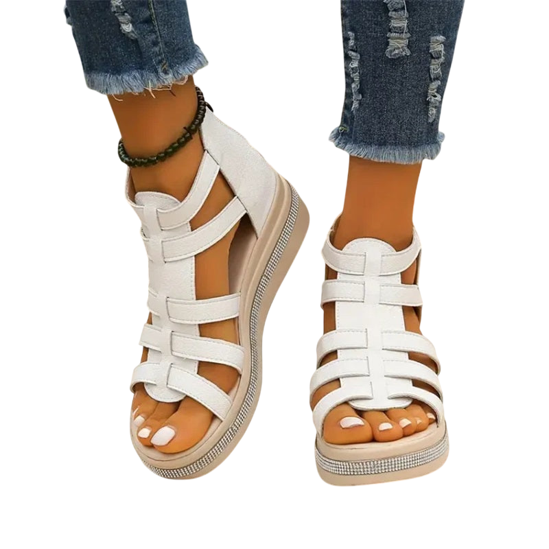 Elli - Rhinestone Wedge Sandals for Women Comfortable