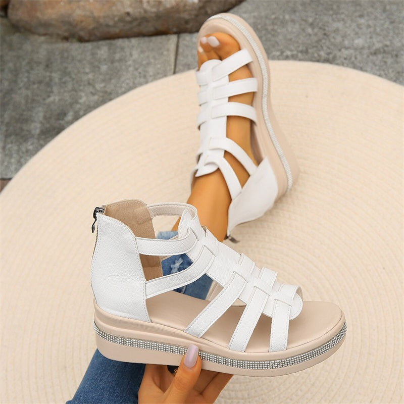 Elli - Rhinestone Wedge Sandals for Women Comfortable