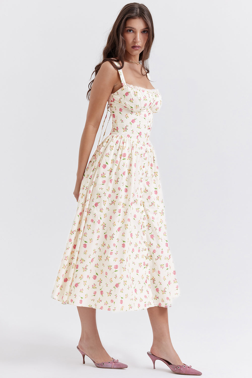 Brigid - Women's Floral Midi Summer Dress for Casual Outings