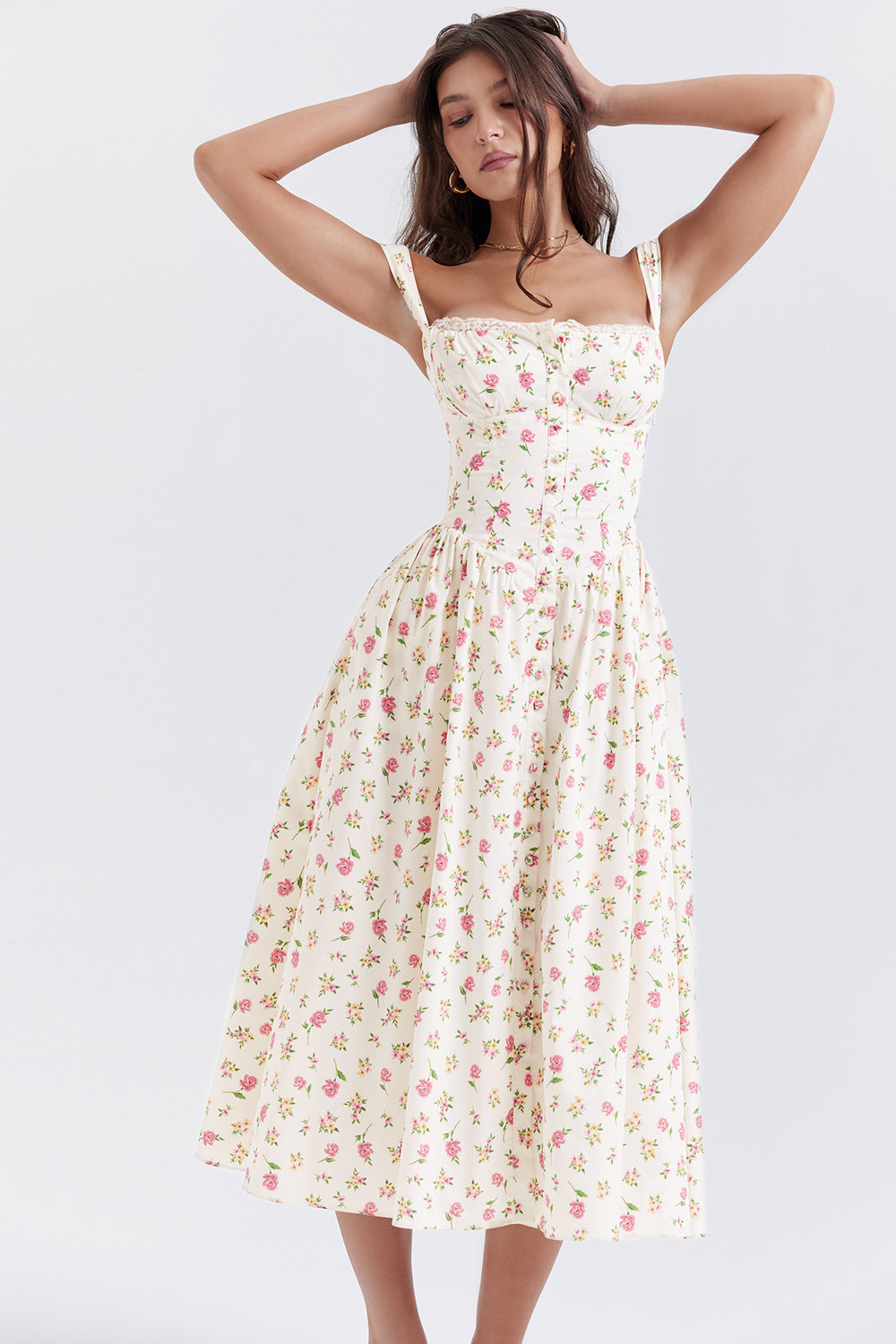 Brigid - Women's Floral Midi Summer Dress for Casual Outings