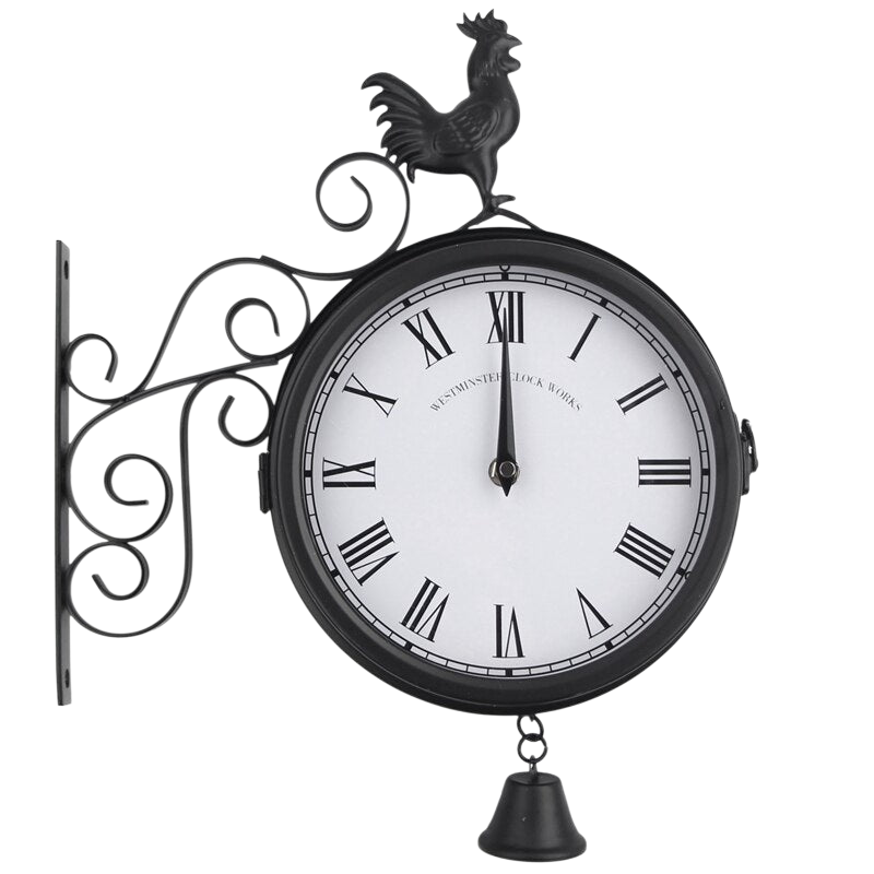 Skyvera - Alaric Double Sided Wall Clock Robust Iron For Home Decor