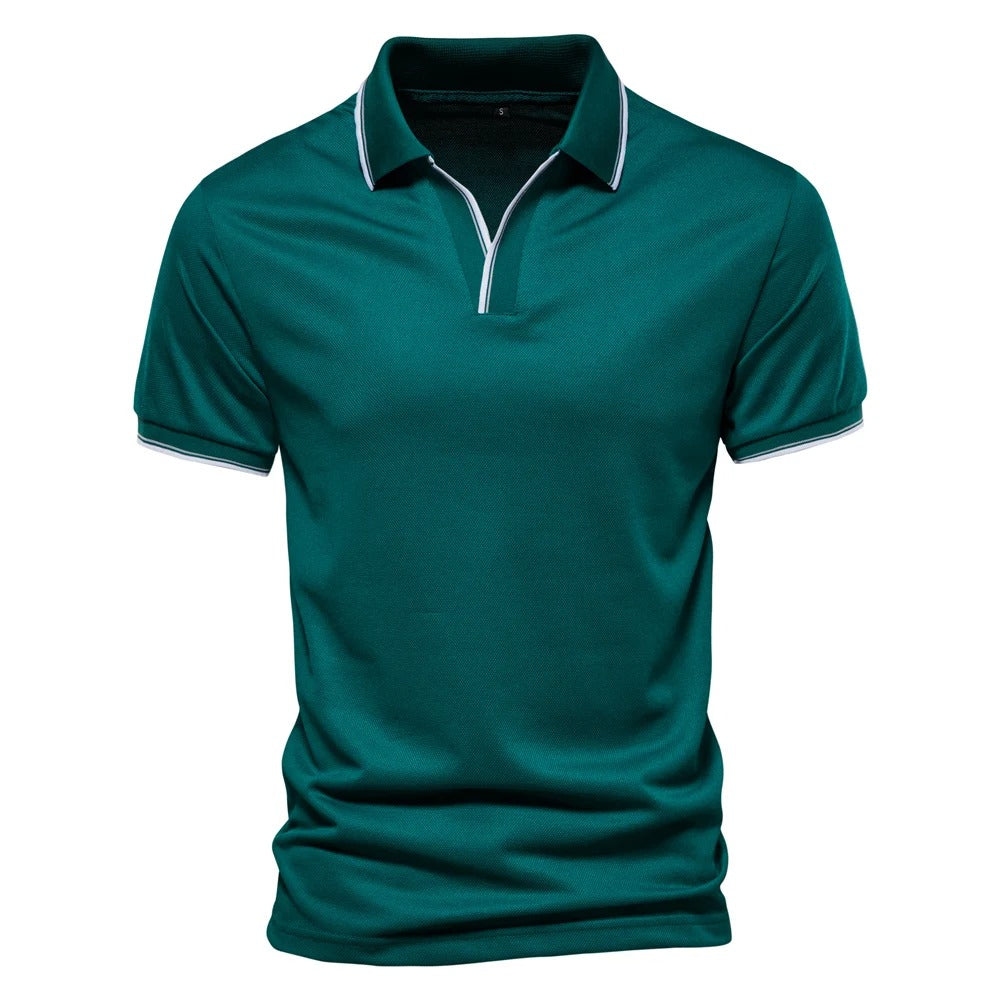 Gibson - Stylish Men's Polo Shirt with V-neck Design