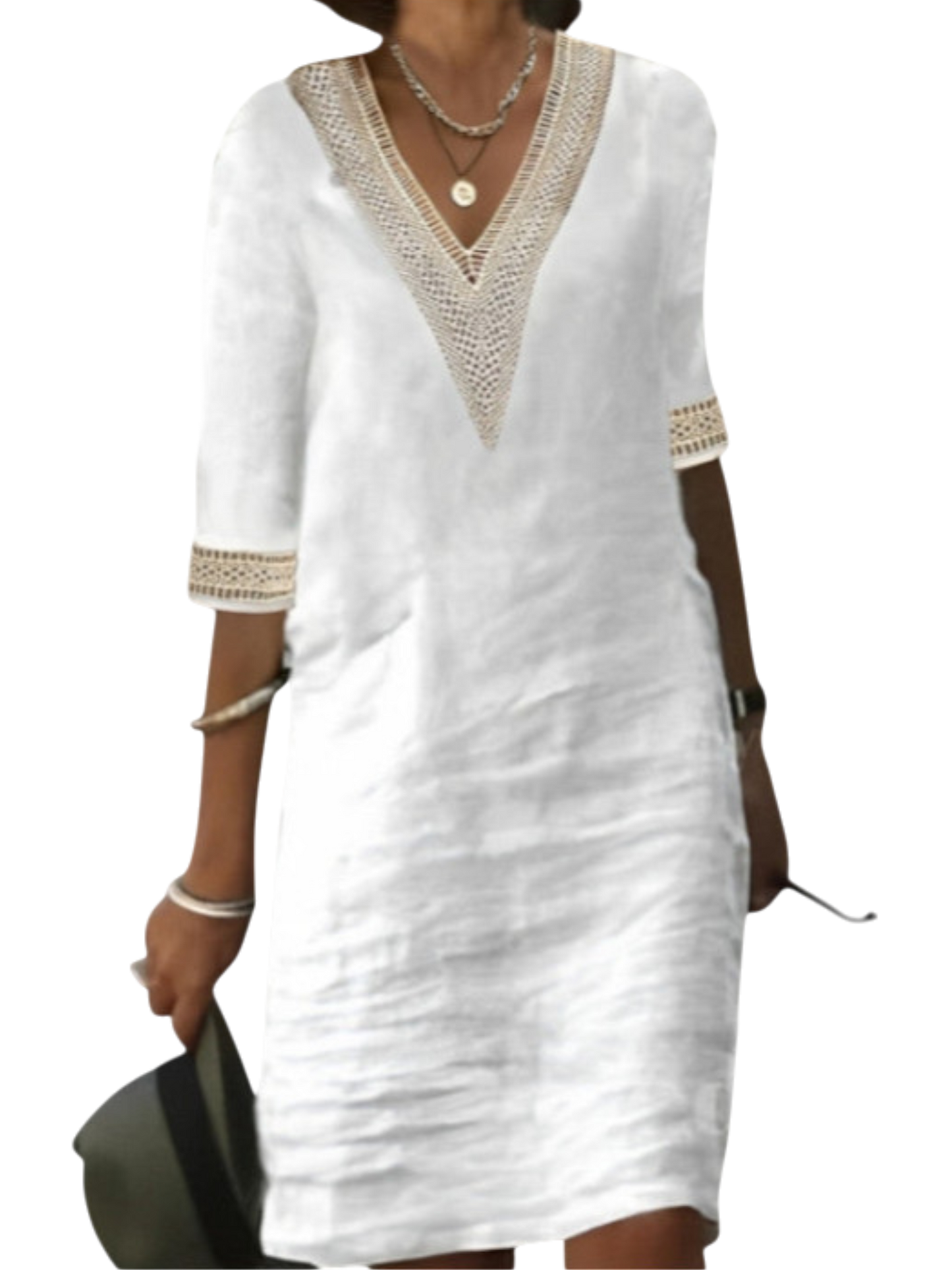 Queralt - Elegant Women's Cotton Linen Dress for Casual Comfort