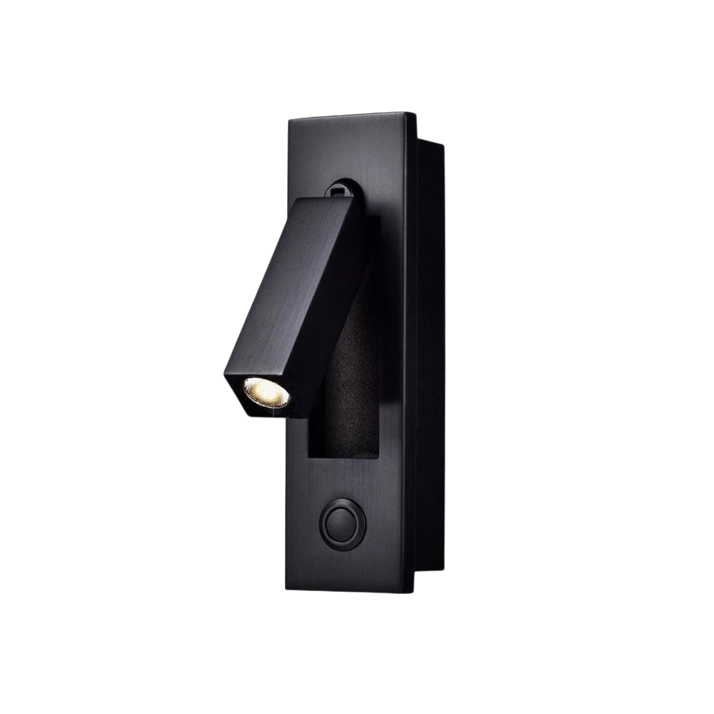 Alba - Modern Inbuilt Black Wall Lamp for Bedroom Reading