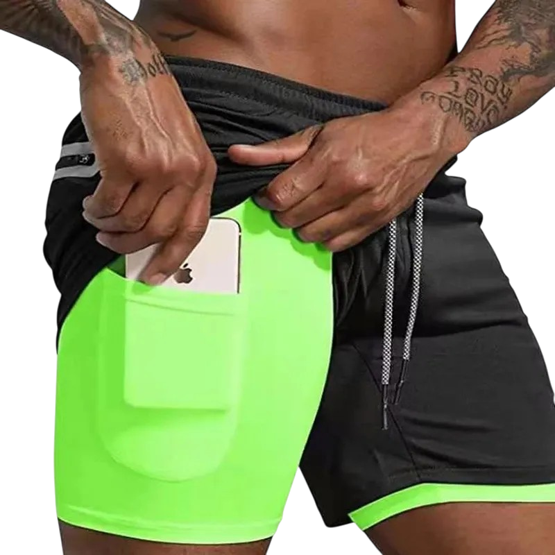 Byron - Men's Gym Shorts With Phone Pocket And Liner