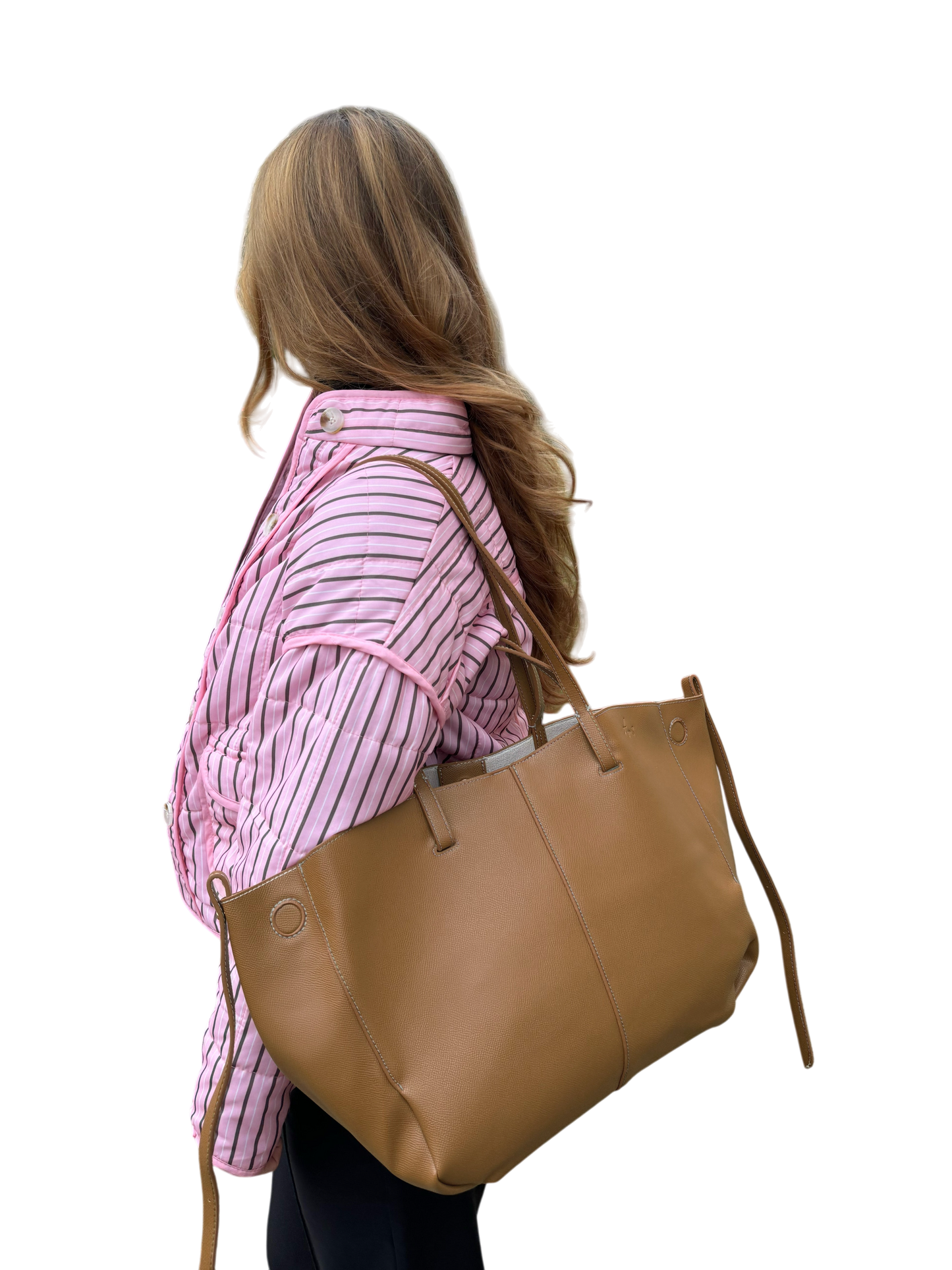 Leia - Stilla Tote Bag In Light Brown With Two Straps