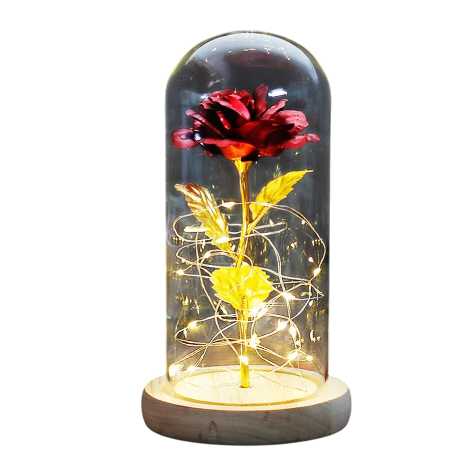 Floréra – Eternal Rose in Glass Dome with LED Light