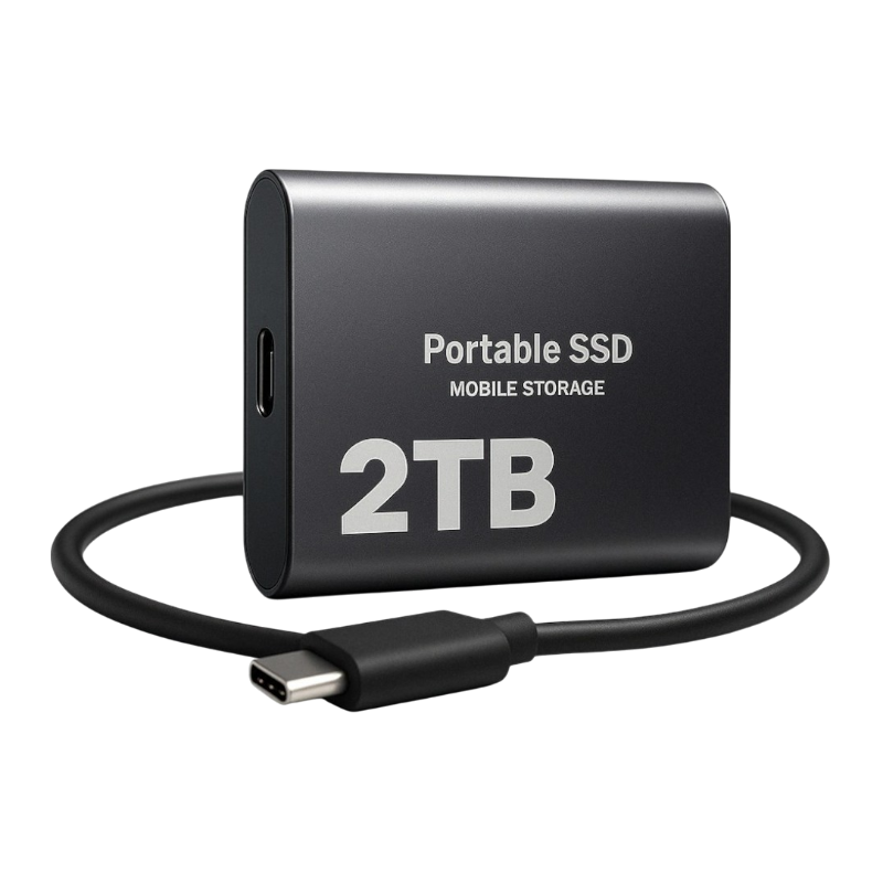 Bowlisca - Portable SSD External Drive 2TB Compact High Speed Storage
