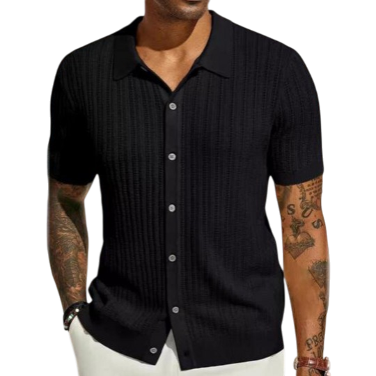 Aiden - Stylish Knit Summer Shirt for Men by Leoven - Elegant Comfort