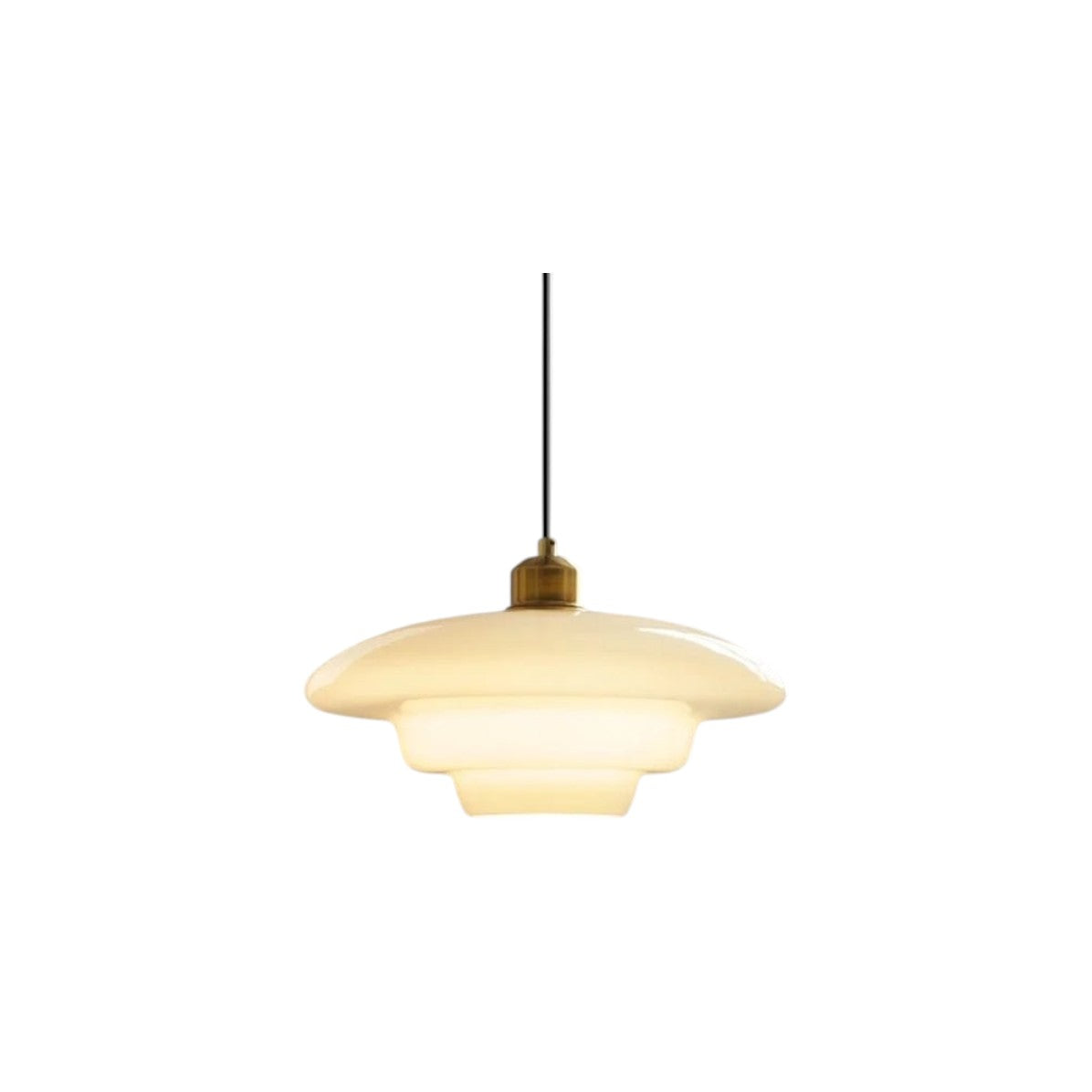 Sunlora - Nives Glass Pendant Lamp Cream White Adjustable Hanging