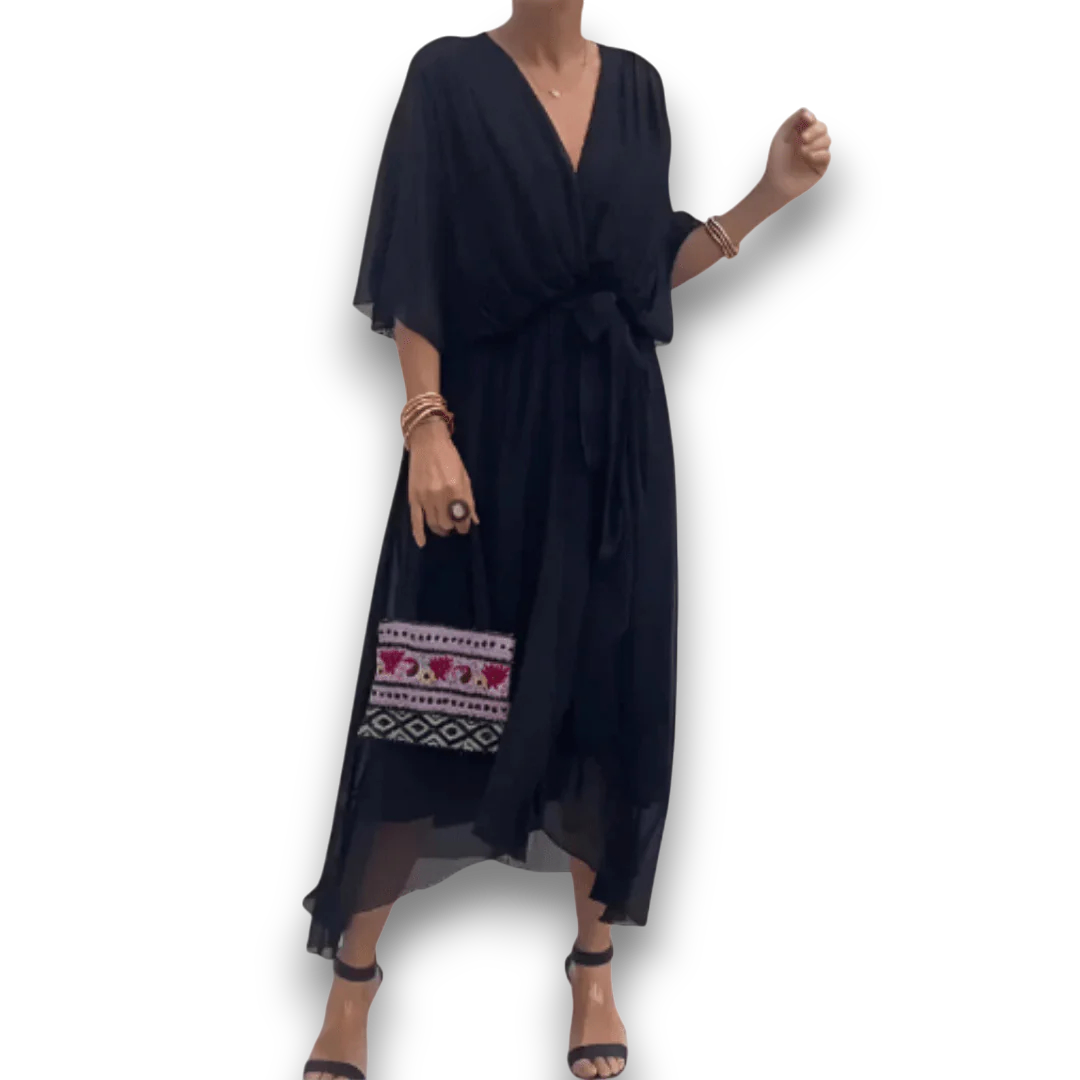 Seraphina - Timeless Wrap Midi Dress for Effortless Elegance