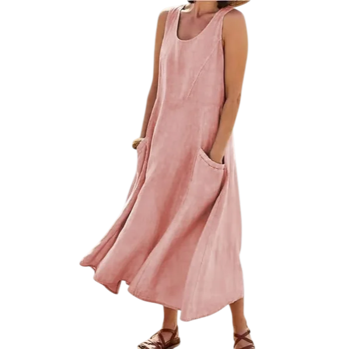 Summer - Relaxed Fit Linen Dress Perfect for Summer Days