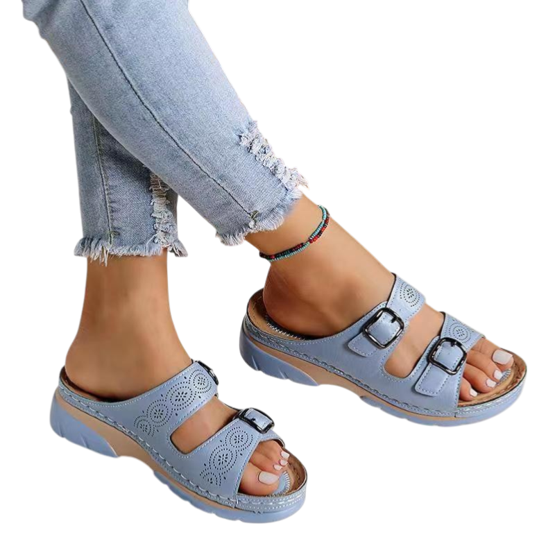 Scout - Breathable Adjustable Women's Leather Sandals with Arch Support