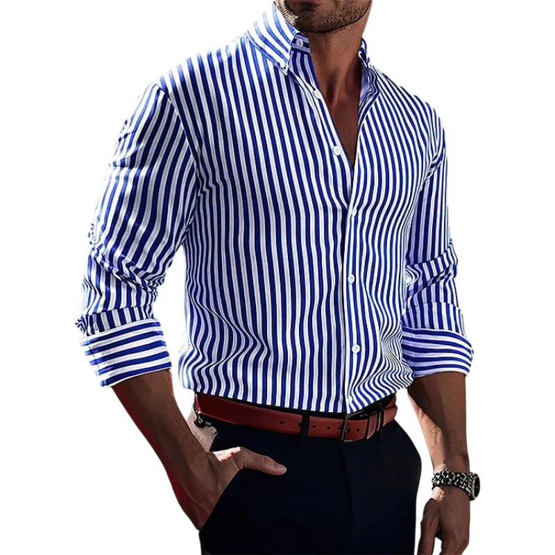 Shawn - Modern Striped Men's Shirt Slim Fit Casual Everyday