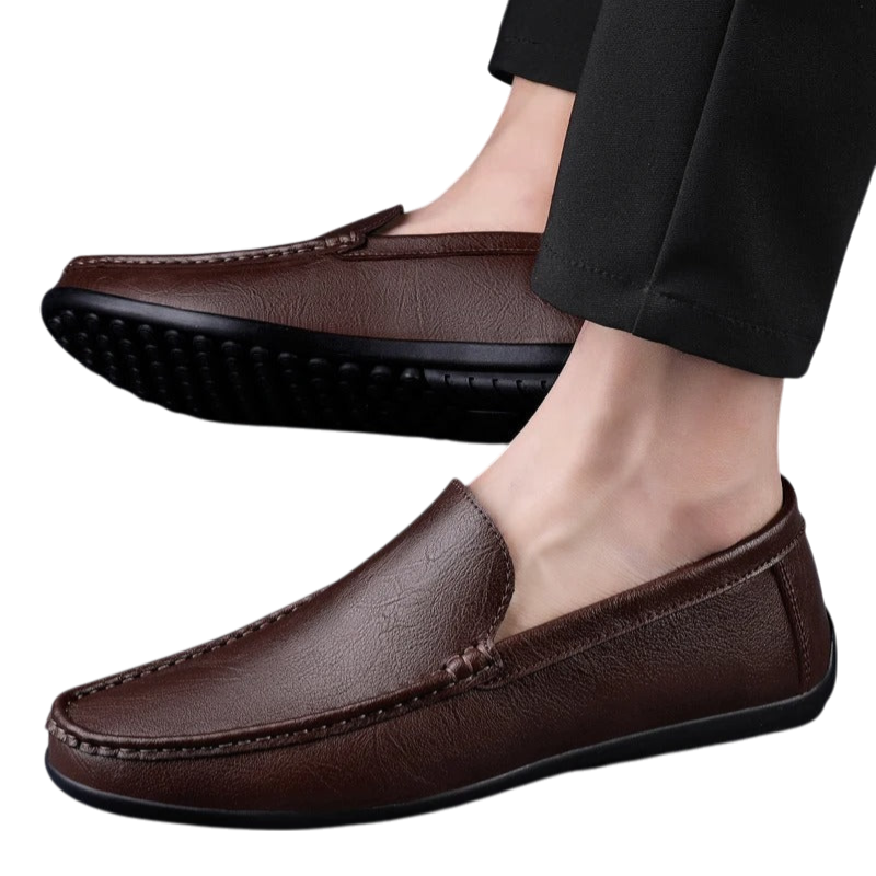 Lachlan - Elegant Slip-On Genuine Leather Moccasins for Comfortable Wear