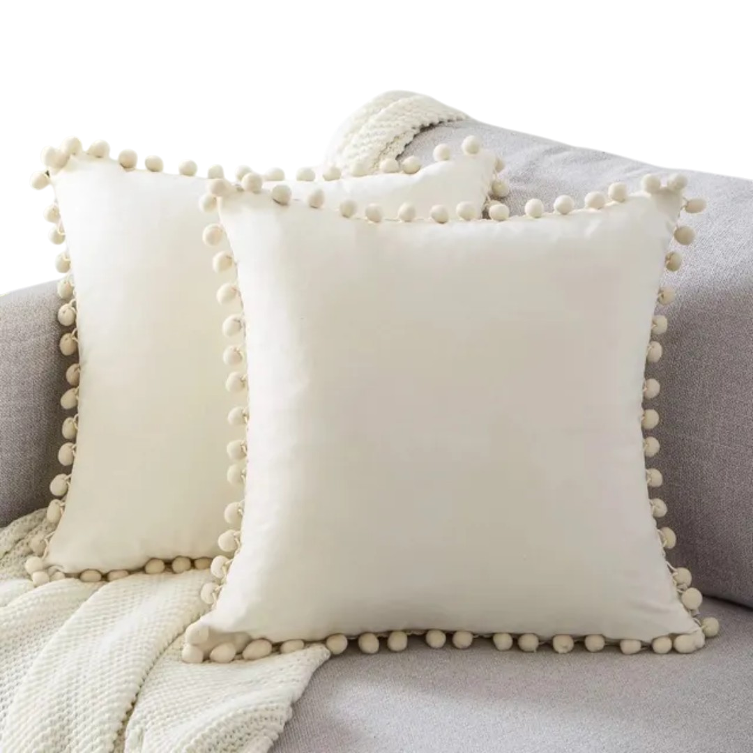Brighta - Zola Cozy Pom Pom Throw Pillow For Sofa Decor Home Soft Lux