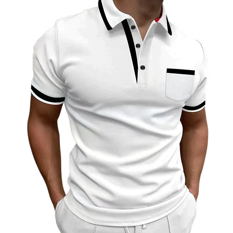 Uriel - Slim Fit Men's Polo With Contrast Trim And Pocket