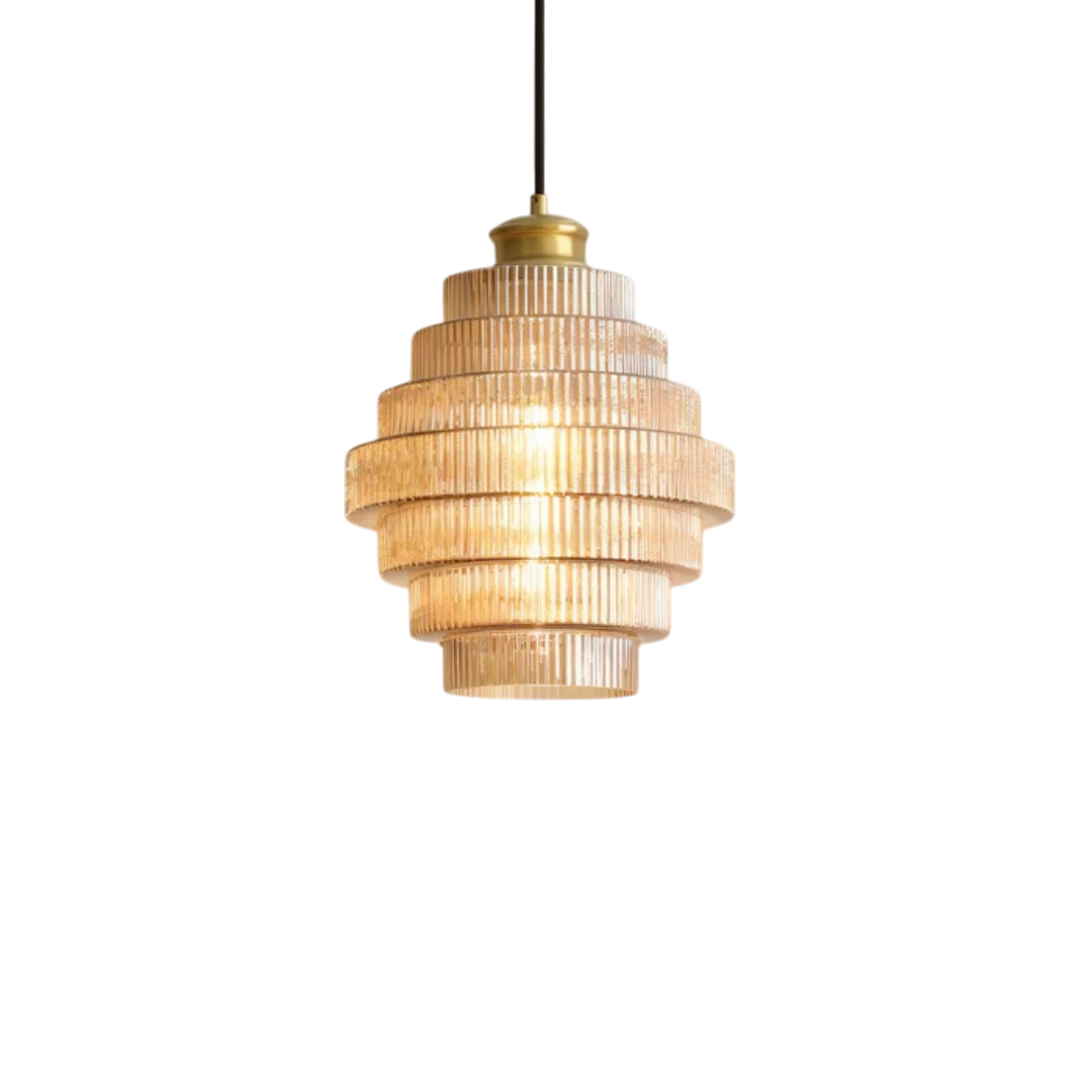 Solarae - Hebes Retro Glass Pendant Lamp Brass Elegant Living Room