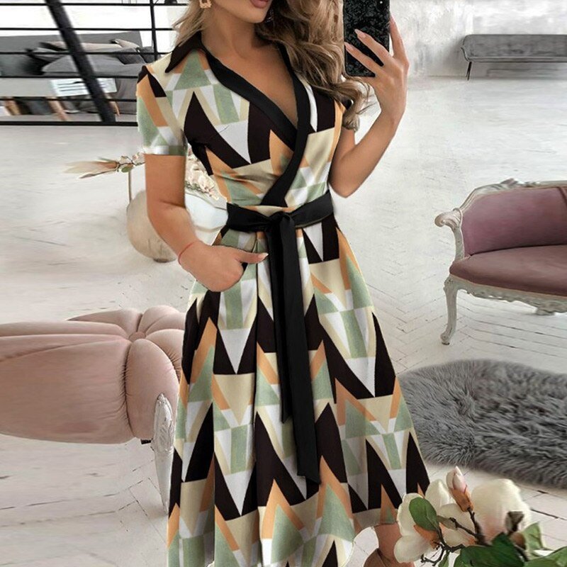 Serena - Elegant A-line Tie Women's Dress for Comfort and Style