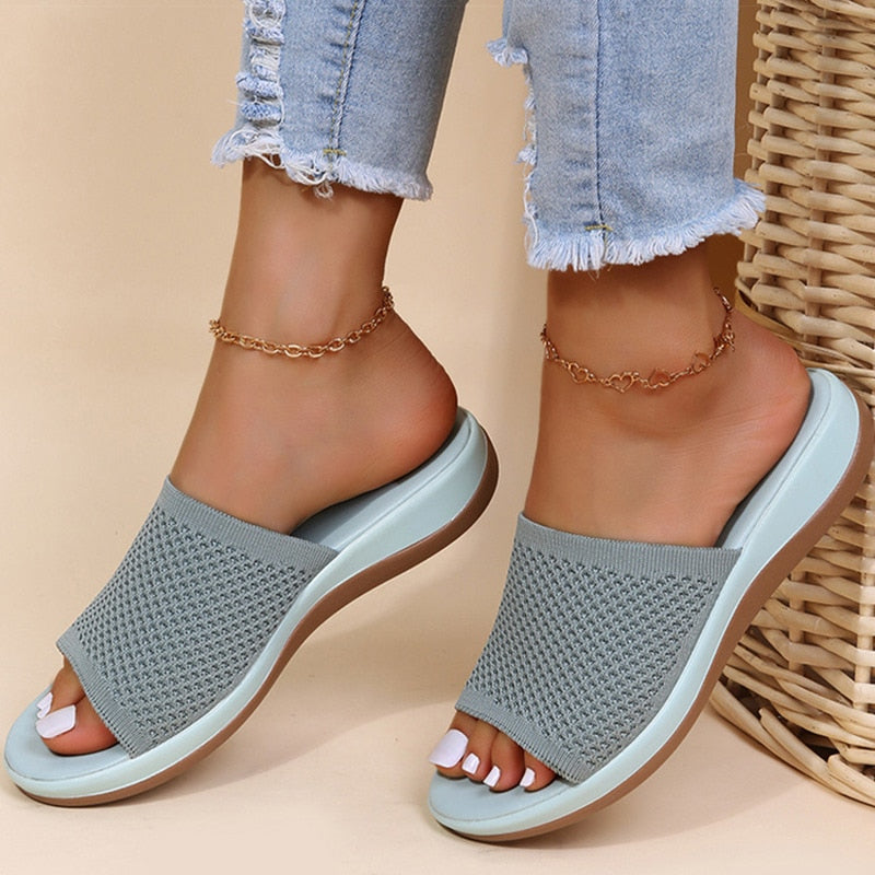 Olive - Women's Summer Sliders - Breathable and Orthopaedic