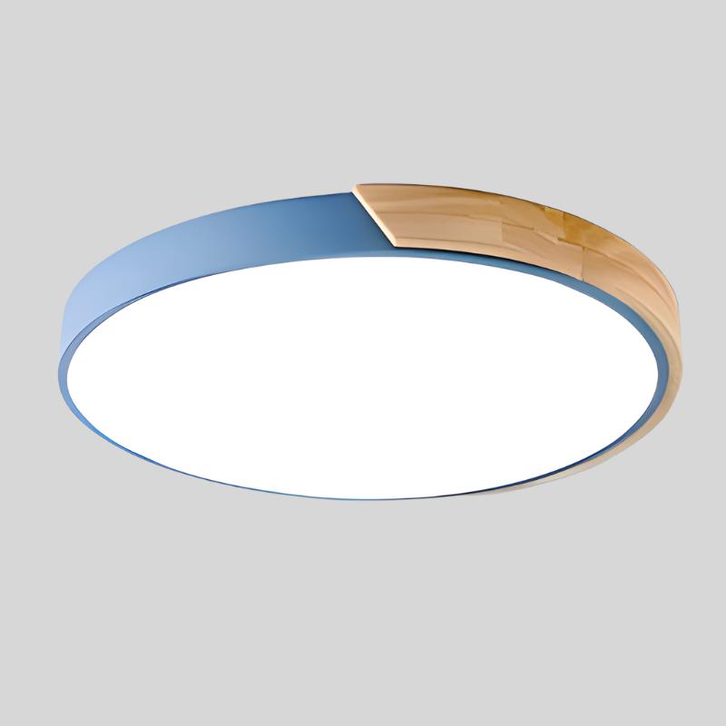 NestGLow - Modern Nordic Wooden Circular Ceiling Light for Elegant Interiors