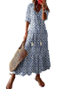Ruan - Cozy Women's Maxi Dress with Chic V-neck and Festive Flair