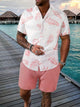 Justice - Stylish Men's Summer Set with Leaf Pattern and Comfortable Shorts